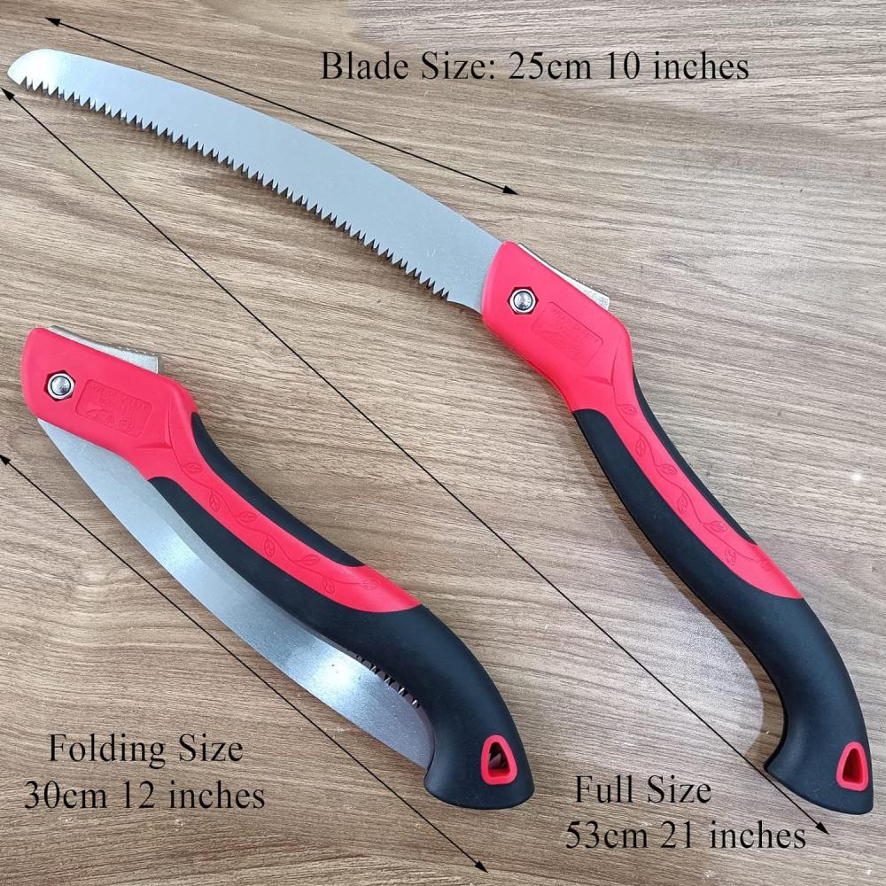 10 Inch Heavy Duty Pruning Saw, Folding Hand Saw With Sk5 Curved Blade, Triple-Cut Razor Teeth Used For Trees Wood Cutting Camping Gardening Work, Hiking, Landscaping, Tree Trimming | Gardening Saws Gardening Hand Tools Gardening Saws