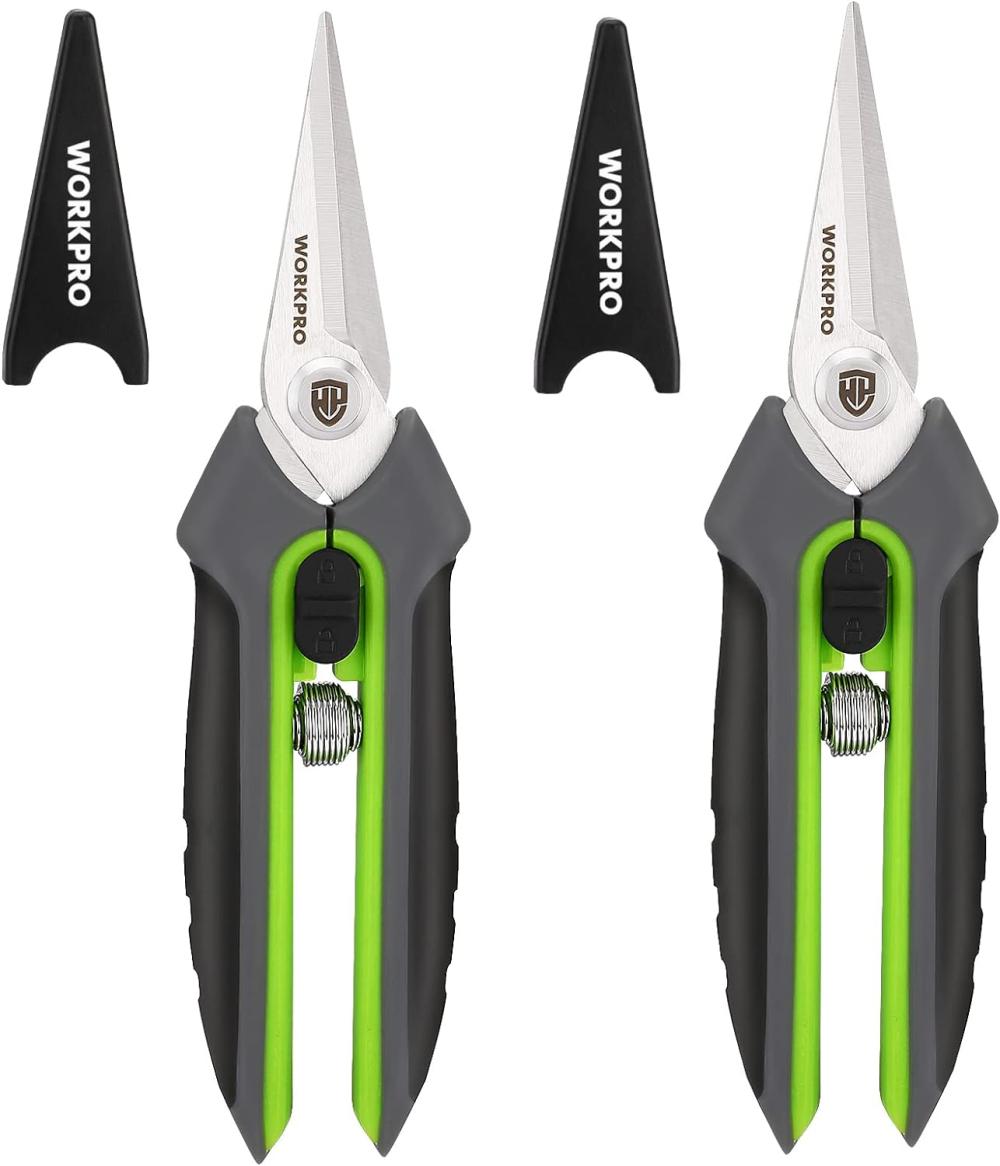 2 Packs Pruning Shears, 6.5" Gardening Scissors Snips Clippers With Precision Blades, Hand Pruner Set With Sheaths | Gardening Shears & Scissors Gardening Hand Tools Gardening Shears & Scissors