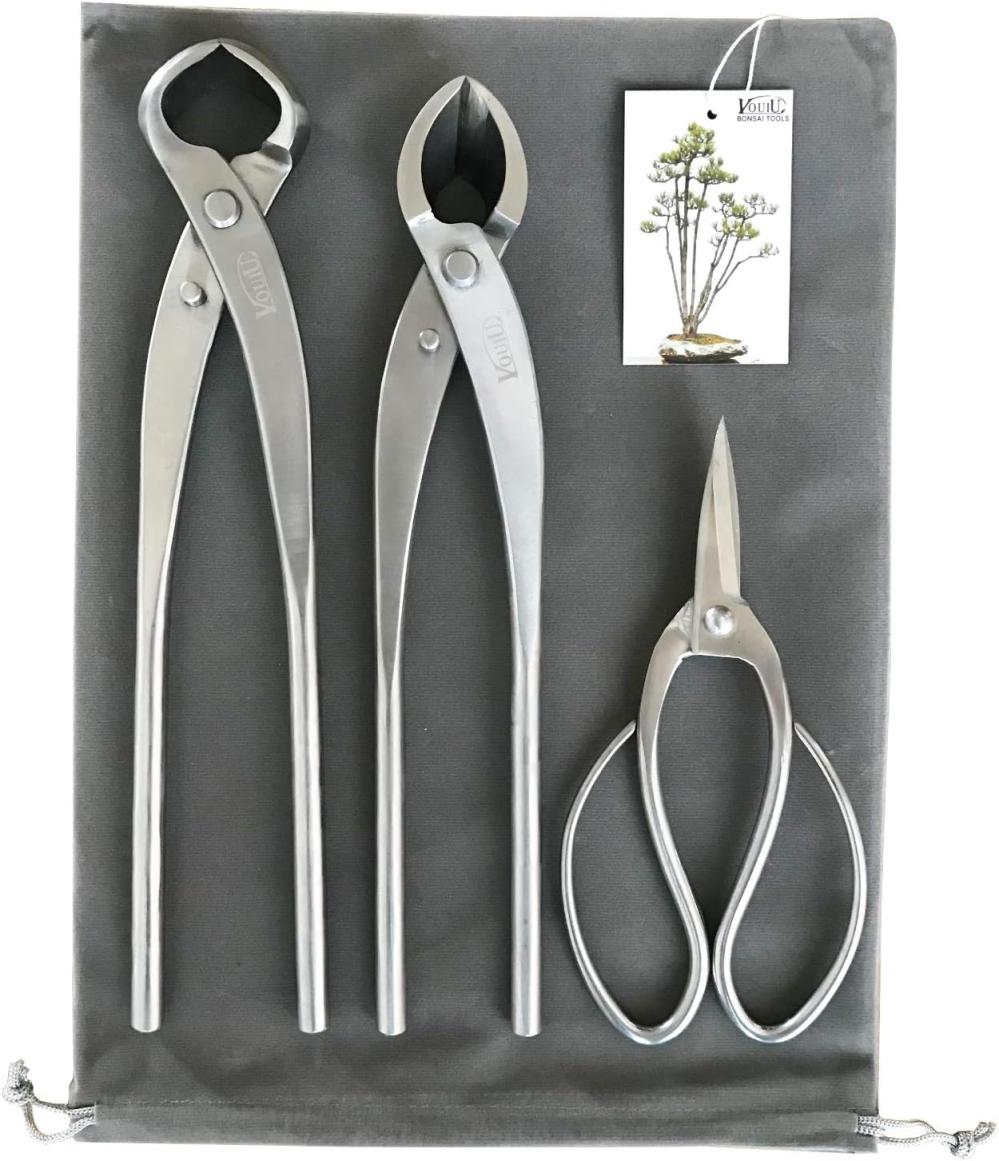 3-Piece Bonsai Tool Set,11Inch Concave Cutter,11.5Inch Knob Cutter,7.5Inch Bonsai Scissors | Bonsai Tools Bonsai Tools Bonsai Tools