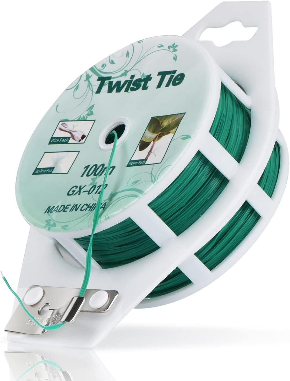 328Ft (100M) Twist Ties, Green Garden Plant Ties With Cutter For Gardening And Office Organization, Home | Garden Twine & Twist Ties Garden Twine & Twist Ties Garden Twine & Twist Ties