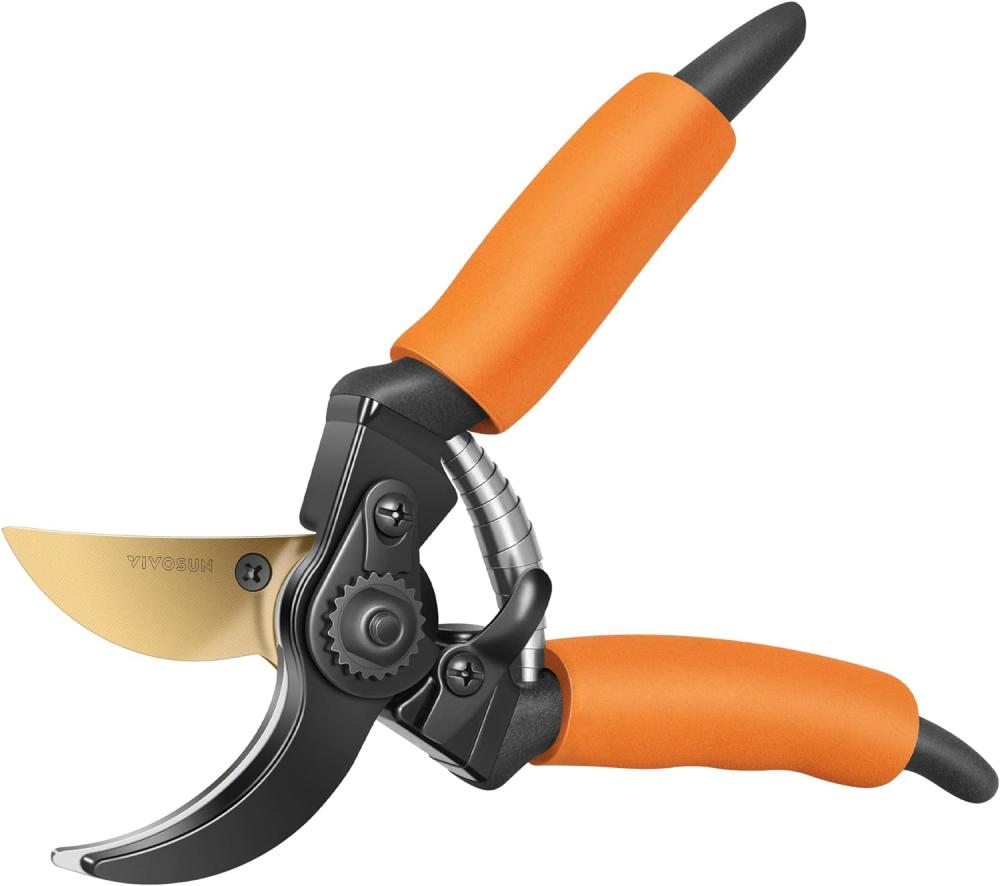 8.5" Bypass Pruning Shears For Gardening, Heavy-Duty Garden Scissors, Ultra Sharp Pruners With 3/4 In. Cut Capacity Sk5 Blades, Thick Cushion-Covered Handle And Safety Lock | Hand Loppers Gardening Hand Tools Gardening Shears & Scissors