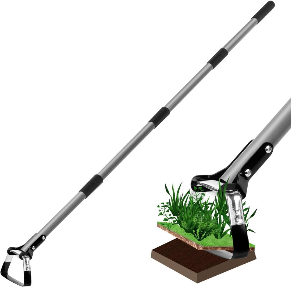 Action Hoe For Weeding Stirrup Hoe Tools For Garden Hula-Ho With Adjustable 56 Inch Scuffle Loop Hoe Gardening Weeder Cultivator, Sharp Durable Metal Handle Weeding Rake With Cushioned Grip | Garden Hoes Garden Hoes Garden Hoes