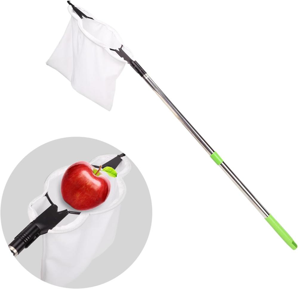 Alongwujin 8.5Ft Fruit Apple Picker Basket Blade Pocket Adjustable Retractable Aerial Fruit Picking Tool Apple Orange (Pole Included) | Gardening Picks Gardening Hand Tools Gardening Picks