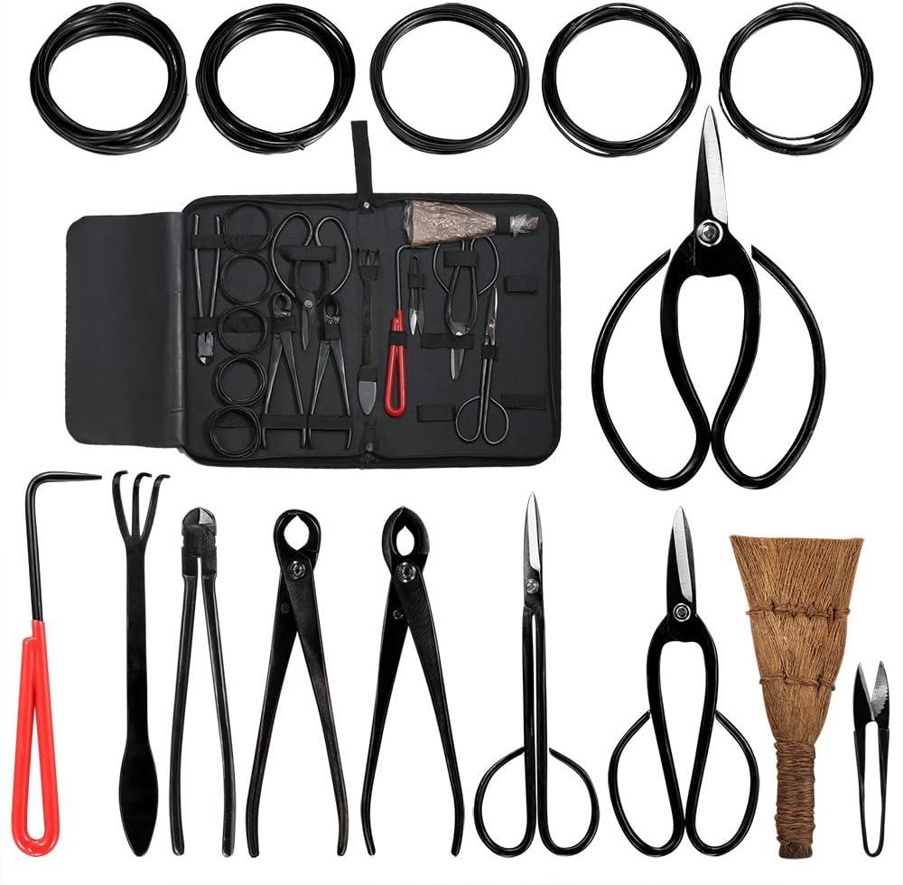 Bonsai Tool Kit 10Pcs Set Carbon Steel Shear Cutter Scissor Wire Plant Gardening Nylon Case | Bonsai Tools Bonsai Tools Bonsai Tools