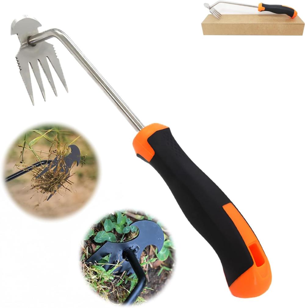 But Fly Stainless Steel Hand Weed Puller Dual-Action 4-Claw Weeder With Ergonomic Grip Garden Tool For Efficient Root Removal Precision Weed Extraction Ideal For Garden Enthusiasts | Gardening Picks Gardening Hand Tools Gardening Picks