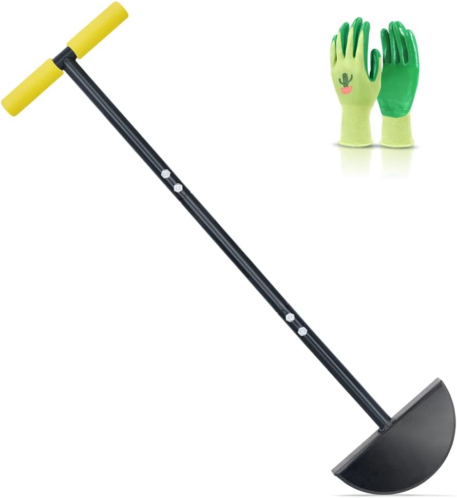 Colwelt Half Moon Edger Lawn Tool, Lawn Edgers With Soft Handle, Manual Lawn Edger For Grass, Borders Sidewalks, Driveways, Gardens, 38-Inch | Hand Edgers Gardening Hand Tools Hand Edgers