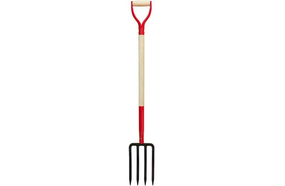 Dikuyeel Heavy Duty Garden Fork For Digging, 4 Tines Pitch Fork For Gardening Compost, Garden Pitch Fork With Wooden Handle, 45 Inches | Pitchforks Gardening Hand Tools Pitchforks