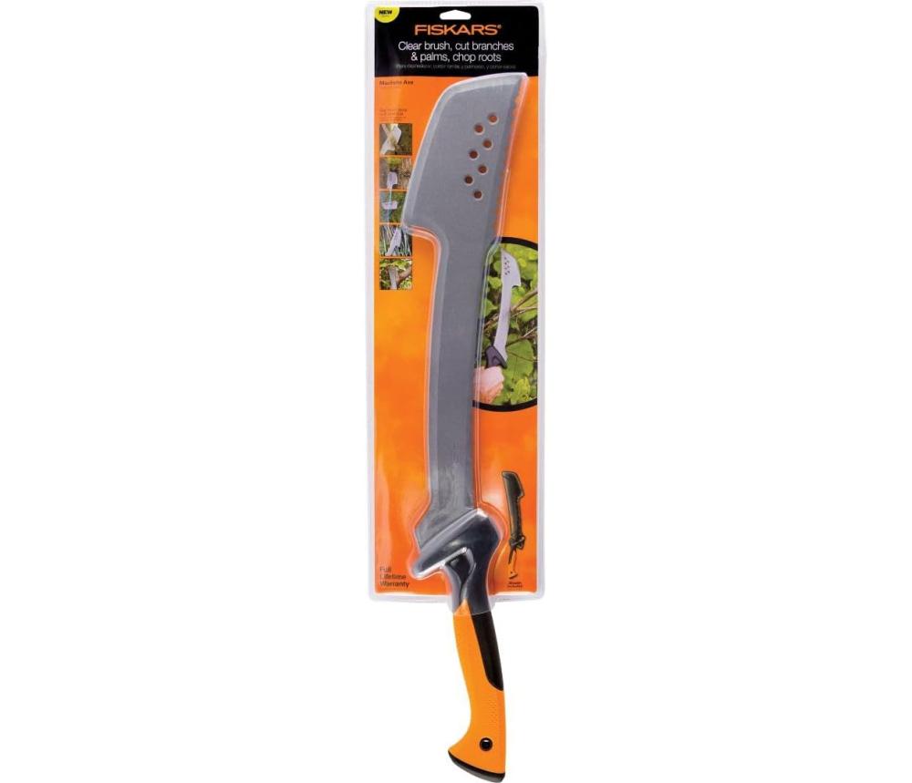 Fiskars Machete Knife, Machete For Cutting Trees, Heavy Duty, 18-Inch Bushcraft Axe Branch Cutter With Rust-Resistant And Low-Friction Blade Coating And Nylon Sheath | Gardening Machetes Gardening Hand Tools Gardening Machetes