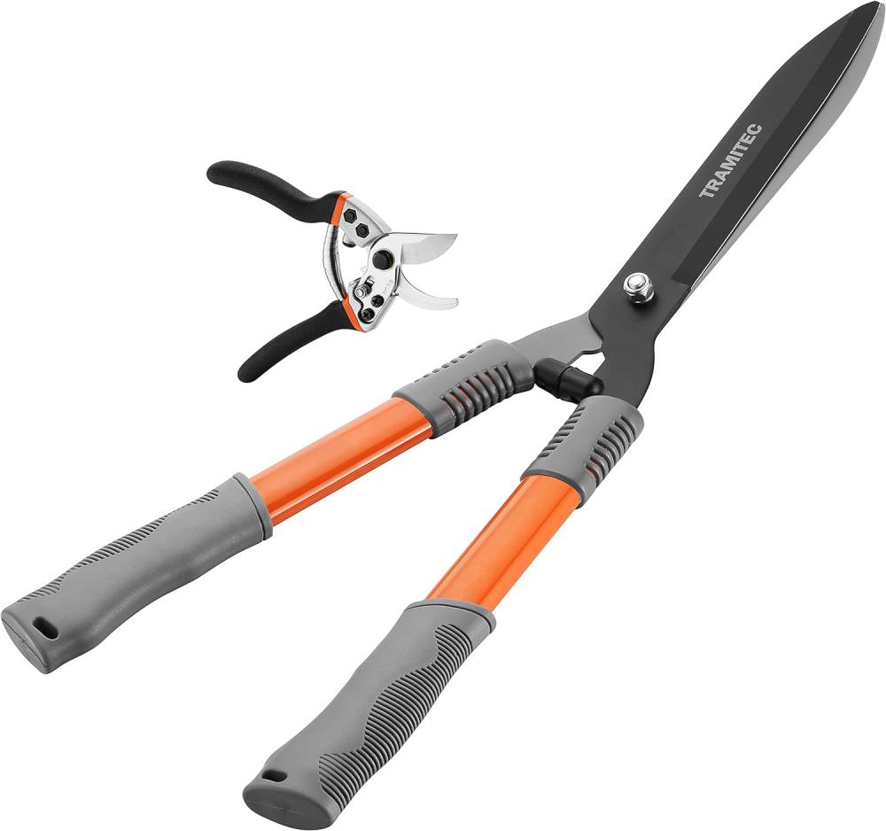 Garden Hedge Shears. Hedge Clippers & Shears Set With Super Pruning Shears. Heavy Duty Garden Clippers For Shaping Bushes Nicely. Hedge Scissors & Shears Made With Durable Carbon Steel. | Gardening Shears & Scissors Gardening Hand Tools Gardening Shears & Scissors