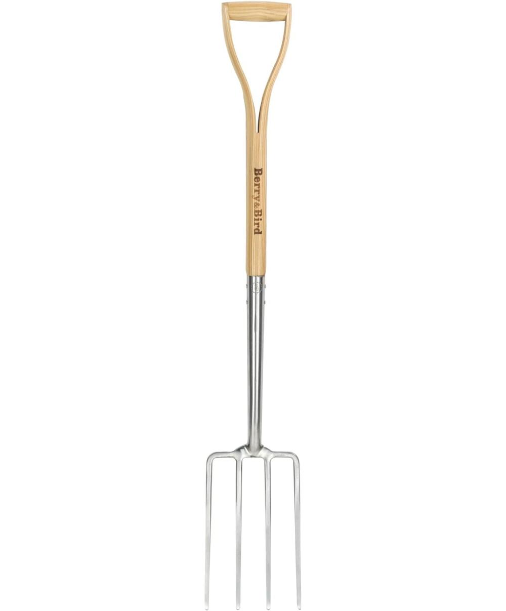 Gardening Digging Fork, 4-Tine Stainless Steel Pitchfork, 43.9" Heavy Duty Spading Fork With D-Grip Handle And Ergonomic Ash Wood Handle For Digging, Planting, Cultivating, Aerating | Pitchforks Gardening Hand Tools Pitchforks