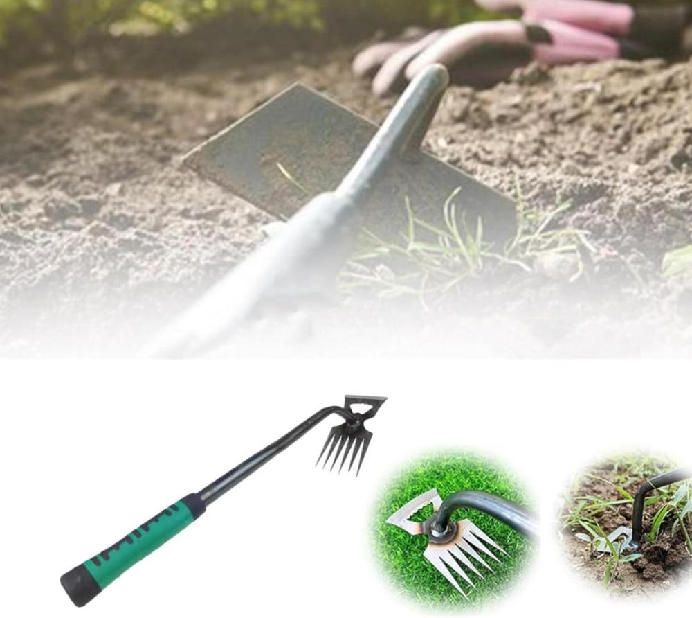 Gardening Hand Weeder Tool, Manual Weeder With Rubber Handle, 2024 New Weeding Artifact Uprooting Weeding Tool, Multifunctional Weeders Gardening Tools For Yard And Garden(6 Tooth ) | Manual Weeders Gardening Hand Tools Manual Weeders