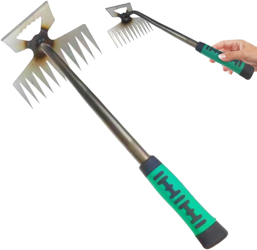 Gardening Hand Weeder Tools, 2024 New Weeding Artifact Uprooting Weeding Tool, Durable Manganese Steel Crevice Weeding Tool, Manual Multifunctional Weeders Gardening Tools For Garden Farm (11 Tines) | Manual Weeders Gardening Hand Tools Manual Weeders