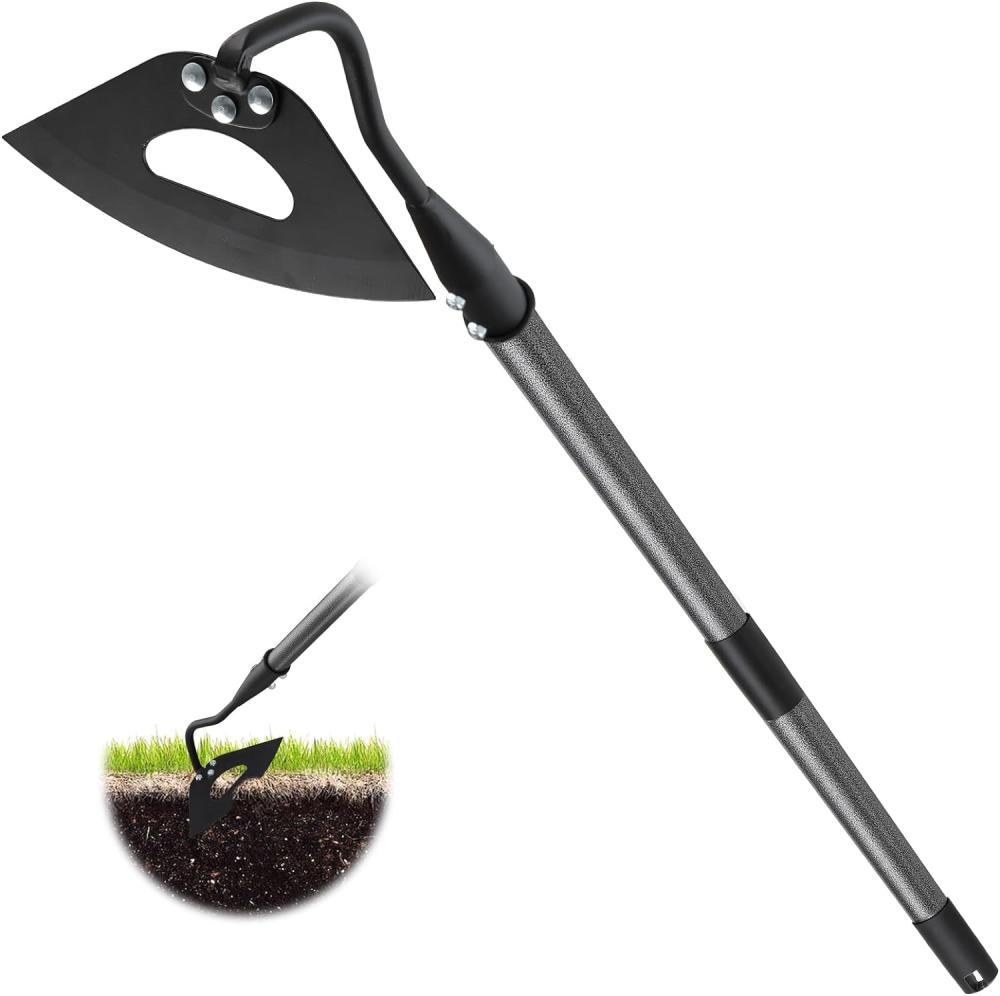 Hardened Hollow Hoe With Long Handle,Heavy Duty Garden Hoes For Weeding Loosening Soil Digging Planting Ridging, Handy Hoe Garden Tool (55") | Garden Hoes Garden Hoes Garden Hoes