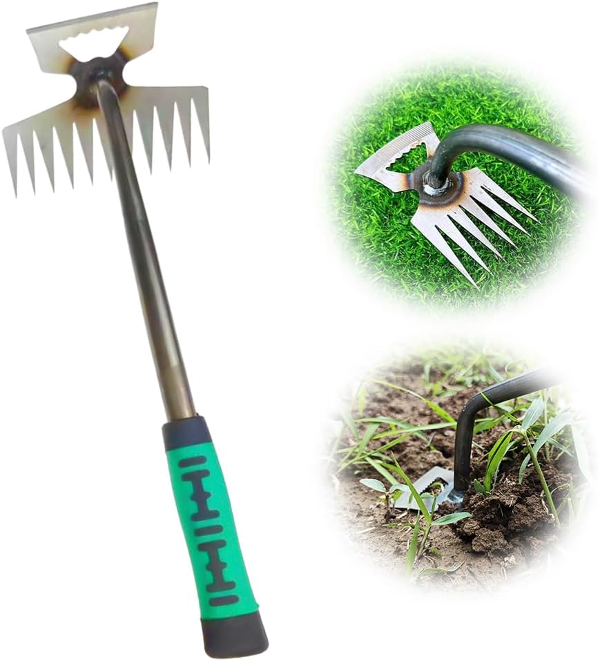 Juduna Gardening Hand Weeder Tools, 2024 New Weed Puller Tool Weeding Artifact Uprooting Weeding Tool, Manual Multifunctional Weeders Gardening Tools For Yard And Garden (11 Tines) | Manual Weeders Gardening Hand Tools Manual Weeders