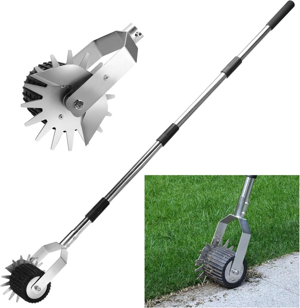 Kyeen-Tools Wheel Rotary Manual Edger Lawn Tool, Hand Edger Lawn Tool Made Of Stainless Steel, Adjustable Length, Ideal For Precise Grass Trimming Along Sidewalks, Garden, Driveways, And Flower Bed | Hand Edgers Gardening Hand Tools Hand Edgers