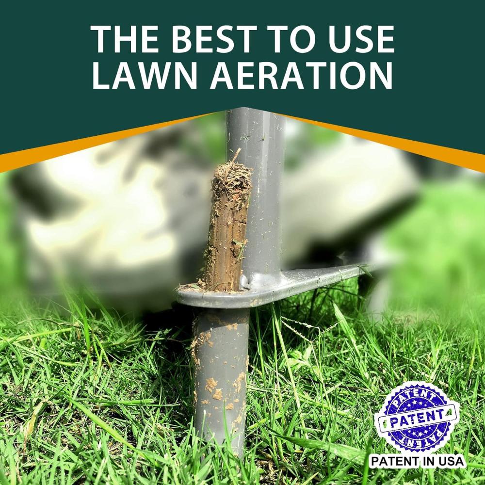 Lawn Coring Aerator, Manual Grass Dethatching Turf Plug, Core Aerating Tool, Garden Tool, Heavy Duty Aeration For Compacted Soils And Lawns To Prevent Lawn Run-Off And Soil Compaction | Manual Lawn Aerators Gardening Hand Tools Manual Lawn Aerators