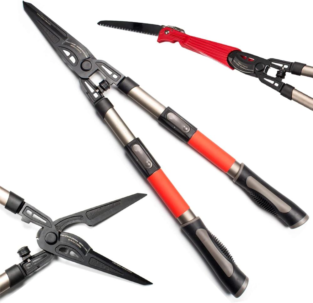 Multi-Cutter | 3 Garden Tools In 1 | Hedge Shears, Bypass Loppers & Long Reach Pruning Saw | Features Extendable Telescopic Handles | Hand Loppers Gardening Hand Tools Hand Loppers