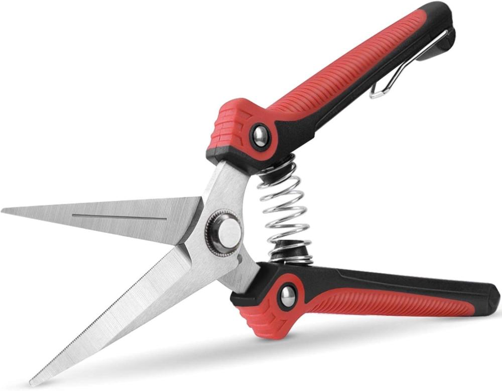 Pruning Scissors, Professional Garden Shears – Straight Stainless Steel Blades – Sharp Gardening Hand Pruner For Garden Harvesting Fruits, Vegetables, Trimming Flowers And Plants, 8.1In(Red) | Gardening Shears & Scissors Gardening Hand Tools Gardening Shears & Scissors