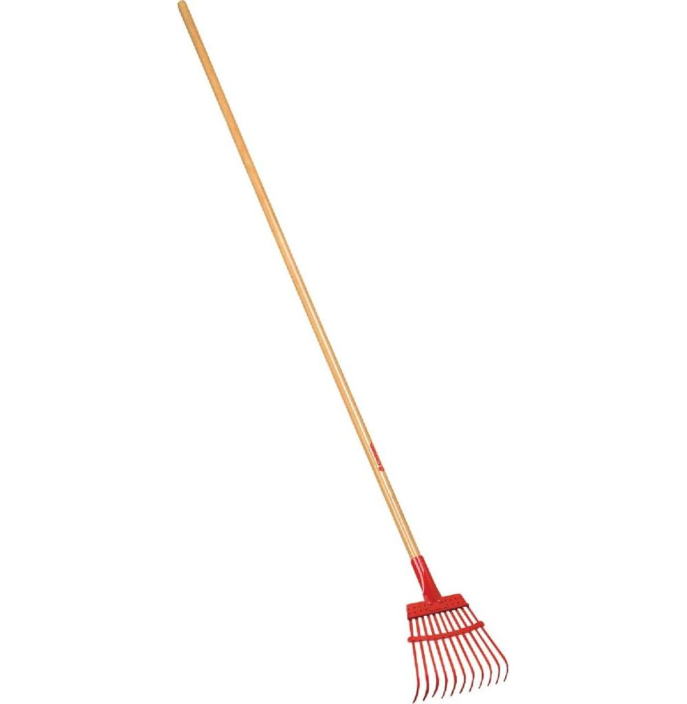 Rk 62000 Flexible Fixed Tine Shrub Rake, Wood Handle, 8-Inch Wide | Rakes Gardening Hand Tools Rakes