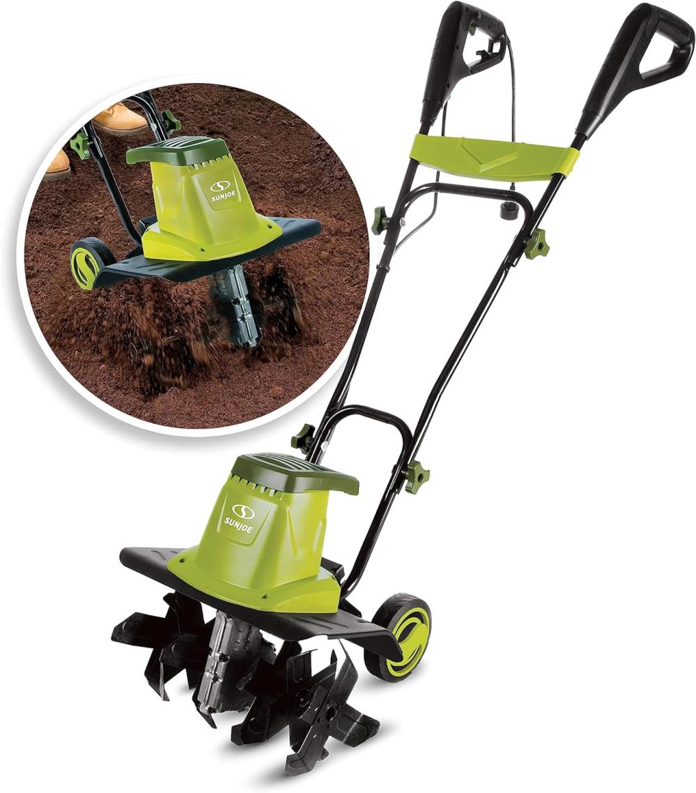 Tj603E 16-Inch 12-Amp Electric Tiller And Cultivator , Green | Cultivators & Tillers Cultivators & Tillers Cultivators & Tillers