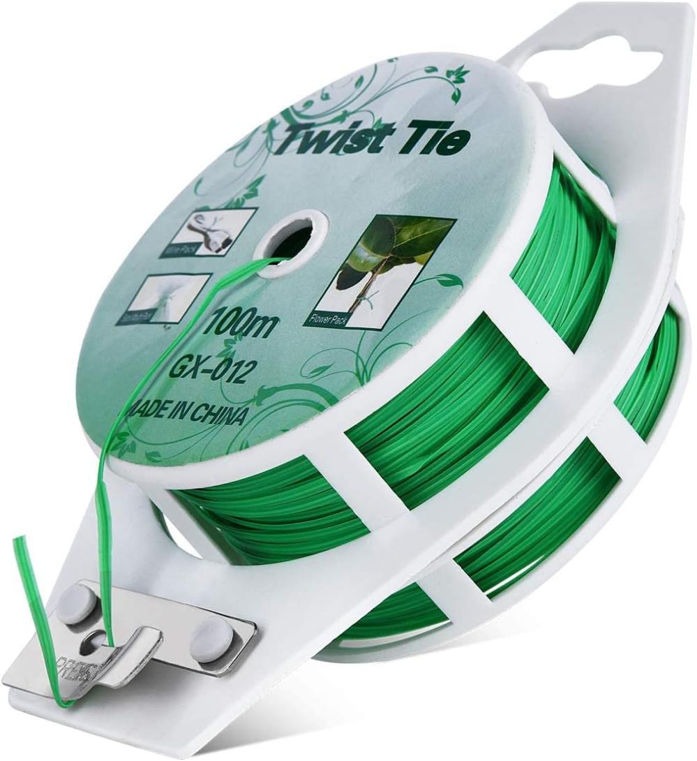 Twist Ties – All-Purpose Coated 328Feet Garden Plant Ties With Trimmer Garden Twine Support Ties Reusable For Gardening Plants Growth And Care, Office Home Cable Organization (Green) | Garden Twine & Twist Ties Garden Twine & Twist Ties Garden Twine & Twist Ties