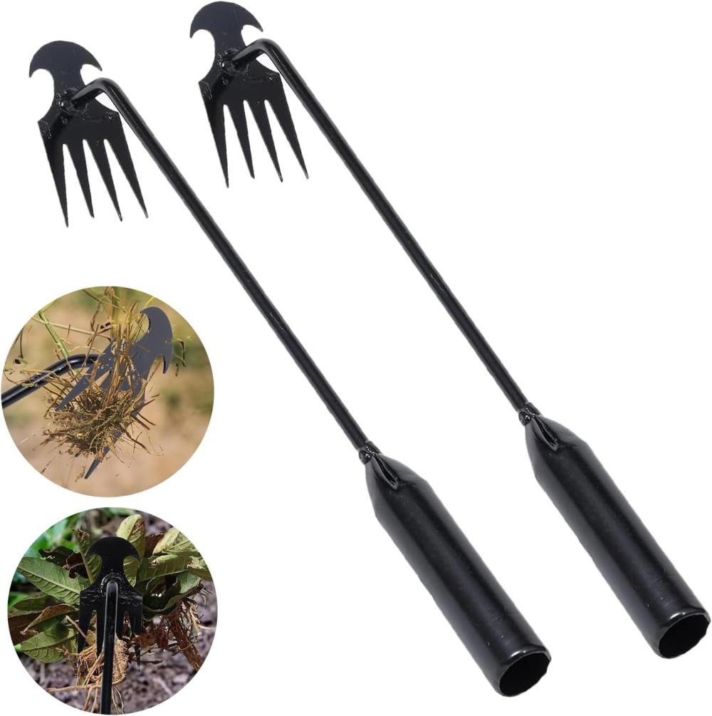 Wdianoutdoor Weed Puller Tool, 2024 Upgraded Weed Puller Tool Stand Up | Heavy Duty Gardening Supplies | Effortless Multi-Functional Weed Removal | Essential Garden Hand Weeder (Bk 30Cm/12In*2Pc) | Manual Weeders Gardening Hand Tools Manual Weeders