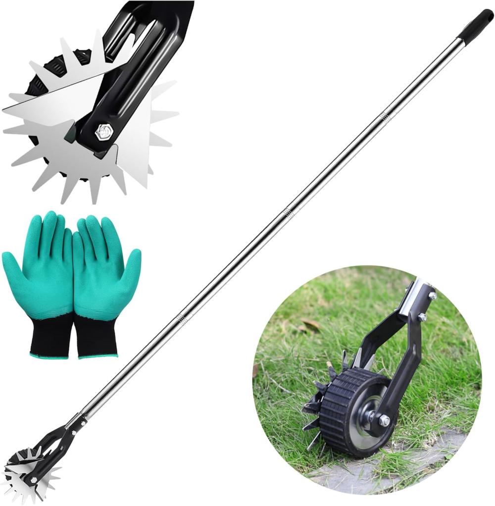 Wheel Rotary Edger, Manual Edger Lawn Tool, [2024 Upgraded] Adjustable Length With Sturdy 4-Section Stainless Steel Lawn Edger Tool, Trimmer Grass Weed Edger For Garden Landscaping Yard – 63 Inches | Hand Edgers Gardening Hand Tools Hand Edgers