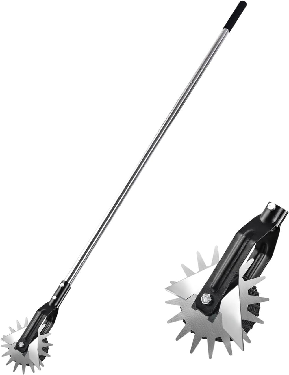 Wheel Rotary Edger, Rotary Shear, Sidewalk Manual Lawn Edger, Strong 3 Sections Stainless Steel Handle With Cushion Grip, 58.3-Inch | Hand Edgers Gardening Hand Tools Hand Edgers