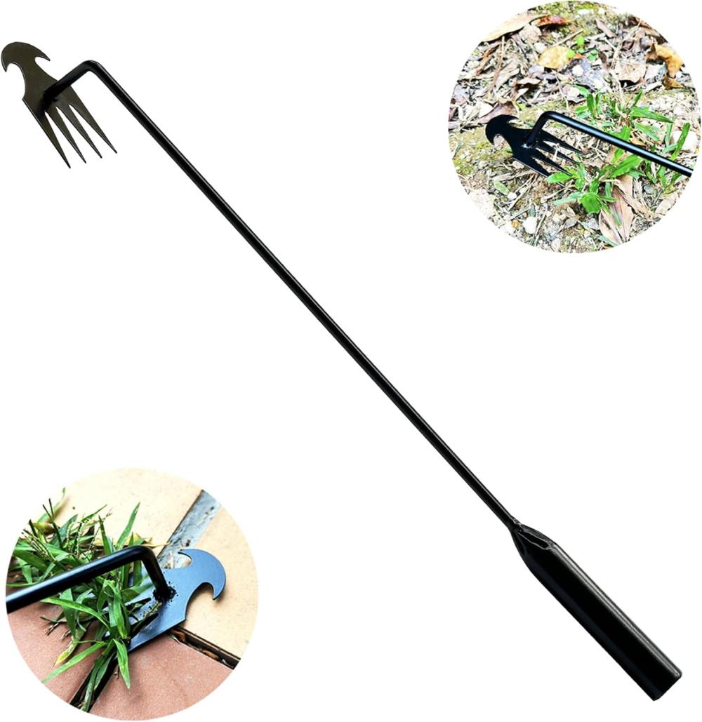 Xfjtech Weed Puller Tool 2024 Upgrade Artifact Uprooting Weeding Tool Length Of 19.7In Stainless Steel Multifunctional 4 Teeths Manual Weeders For Garden, Yard, And Farm (1Pc) | Manual Weeders Gardening Hand Tools Manual Weeders