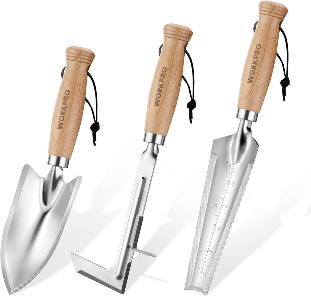 Garden Tool Set, 3 Pcs Gardening Tools With Wood Handle, Weed Puller, Crack Weeder And Hand Trowel, Durable Garden Hand Tools For Planting, Digging, Weeding, Ideal Garden Gifts For Men Women | Garden Tool Sets Garden Tool Sets Garden Tool Sets