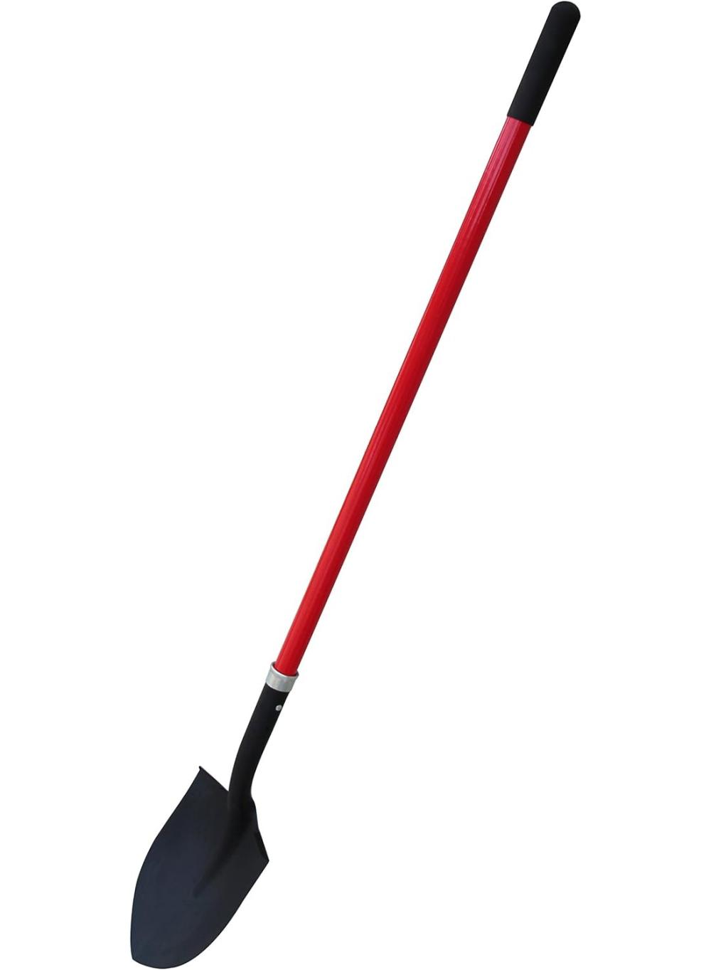 Shovel With Rounded Blade And Long Straight 45 Inch Fiberglass Handle, Digging Spade. J202A. (Straight Handled, Round Blade) | Gardening Shovels Gardening Hand Tools Gardening Shovels