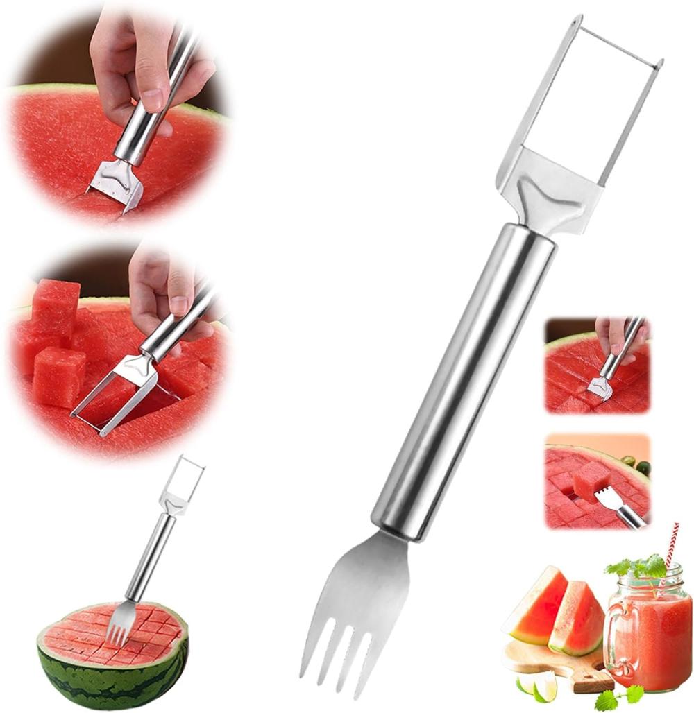 Watermelon Cutter 2-In-1 Stainless Steel Fruit Cutter Watermelon Slicer,Upgraded Watermelon Cutter Tools,Watermelon Slicer Tool For Mom Dad Teacher Kitchen Camping Gadget (1Pack) | Gardening Trowels Gardening Hand Tools Gardening Trowels