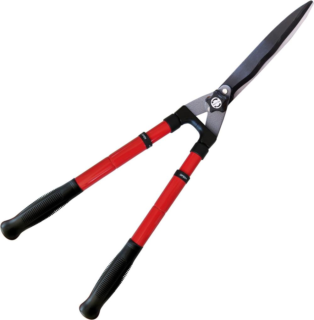 B212A Telescopic Hedge Shears With Wavy Blade And Extendable Steel Handles. Extendable Manual Hedge Clippers For Trimming Borders, Boxwood, And Tall Bushes. | Gardening Shears & Scissors Gardening Hand Tools Gardening Shears & Scissors