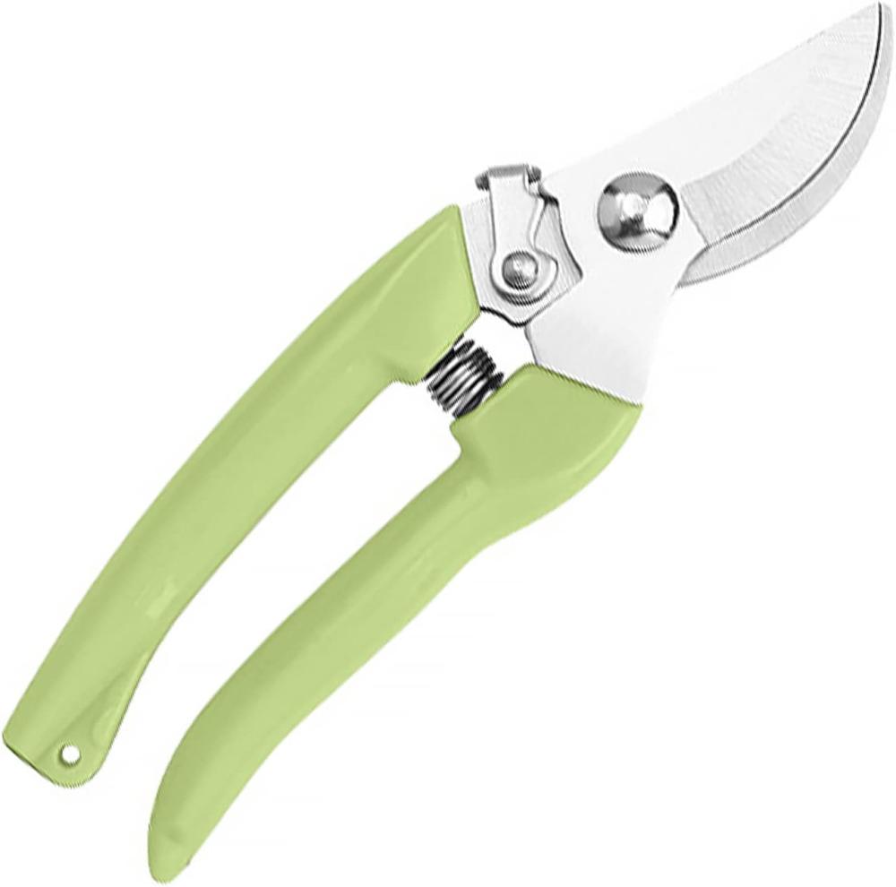 Curve Gardening Scissor With Sharp Stainless Steel Blade Garden Shears For Cutting Flowers Trimming Plants Of Yard Florist Flower Rose Herb Hedge Bonsai And Fruits Picking (Green Handle) | Gardening Shears & Scissors Gardening Hand Tools Gardening Shears & Scissors