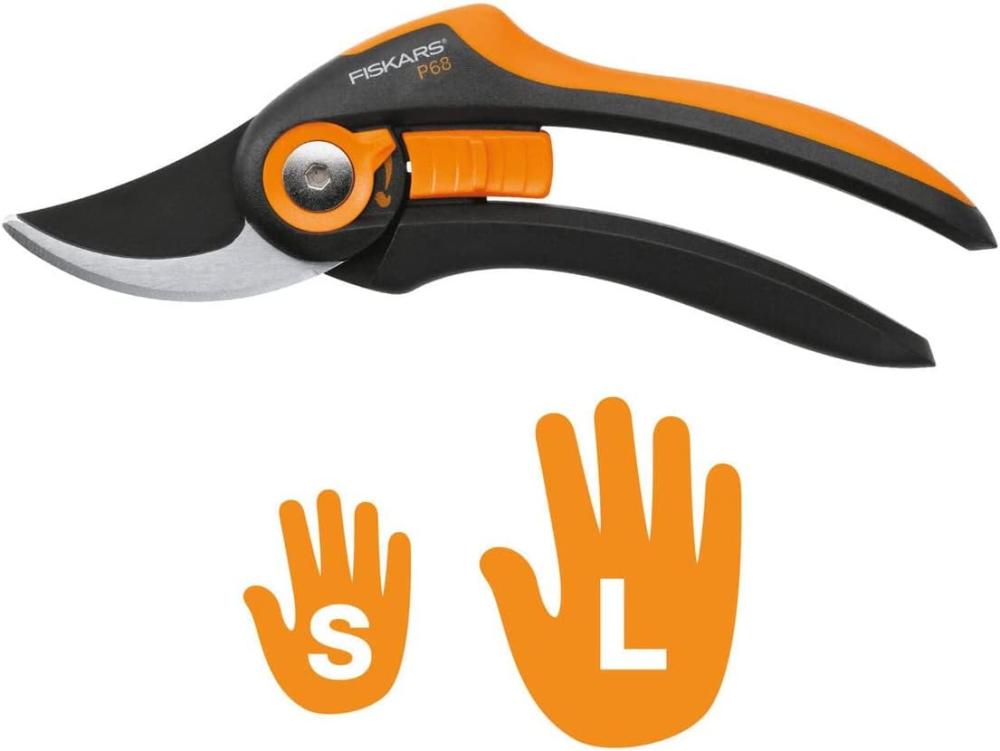 Smartfit Pruner Bypass P68, Cutting Diameter Adjustable Up To 5/8" Cut, Steel Blades With Non-Stick Coating/Fiberglass Reinforced Plastic Handles, Length:8 Inches, Black/Orange, 391171-4001 | Gardening Shears & Scissors Gardening Hand Tools Gardening Shears & Scissors