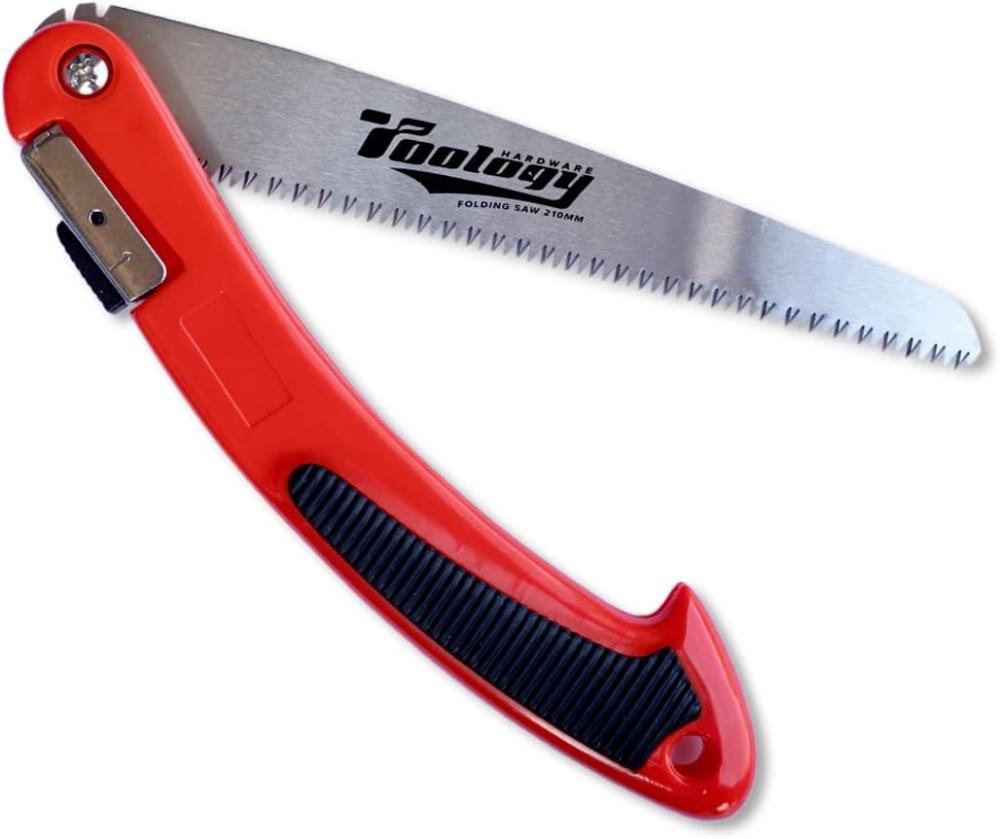 Hardware Folding Tree Saw 8" Hand Pruning Saw For Gardening As Bone Saw For Hunting, Survival Saw For Camping Wood/Tree Cutter, Limb Saw Bushcraft Axe With Heavy Duty Sk-5 Steel (Red) | Gardening Saws Gardening Hand Tools Gardening Saws