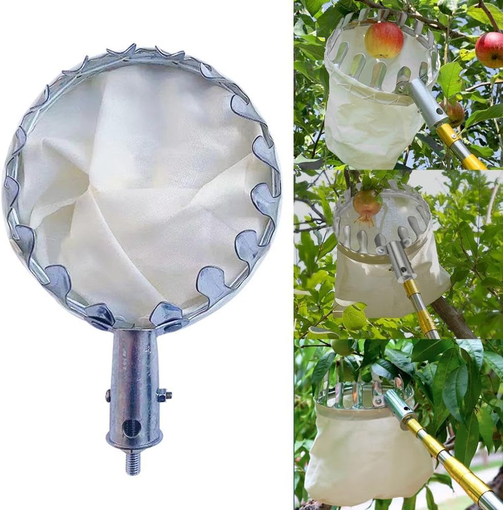 Bbasiliysd Fruit Picker Head Basket,Portable Fruit Picker Catcher Bag,High Branch Fruit Picking Ancillary Tool,Labor-Saving Fruit Picking Tools,For Harvest Picking Cherry,Pear And Peach | Gardening Picks Gardening Hand Tools Gardening Picks