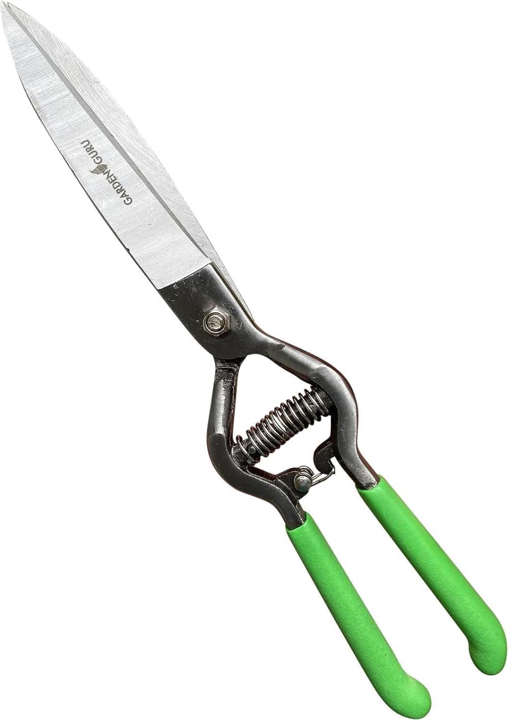 Garden Guru Hand Grass Clipper Scissors – Classic Forged Steel Grass Shears Pruners – Comfort Grip Handles – Perfect For Hand Edging Lawn, Trimming Shrubs & Flowers, Gardening, Landscaping | Gardening Shears & Scissors Gardening Hand Tools Gardening Picks