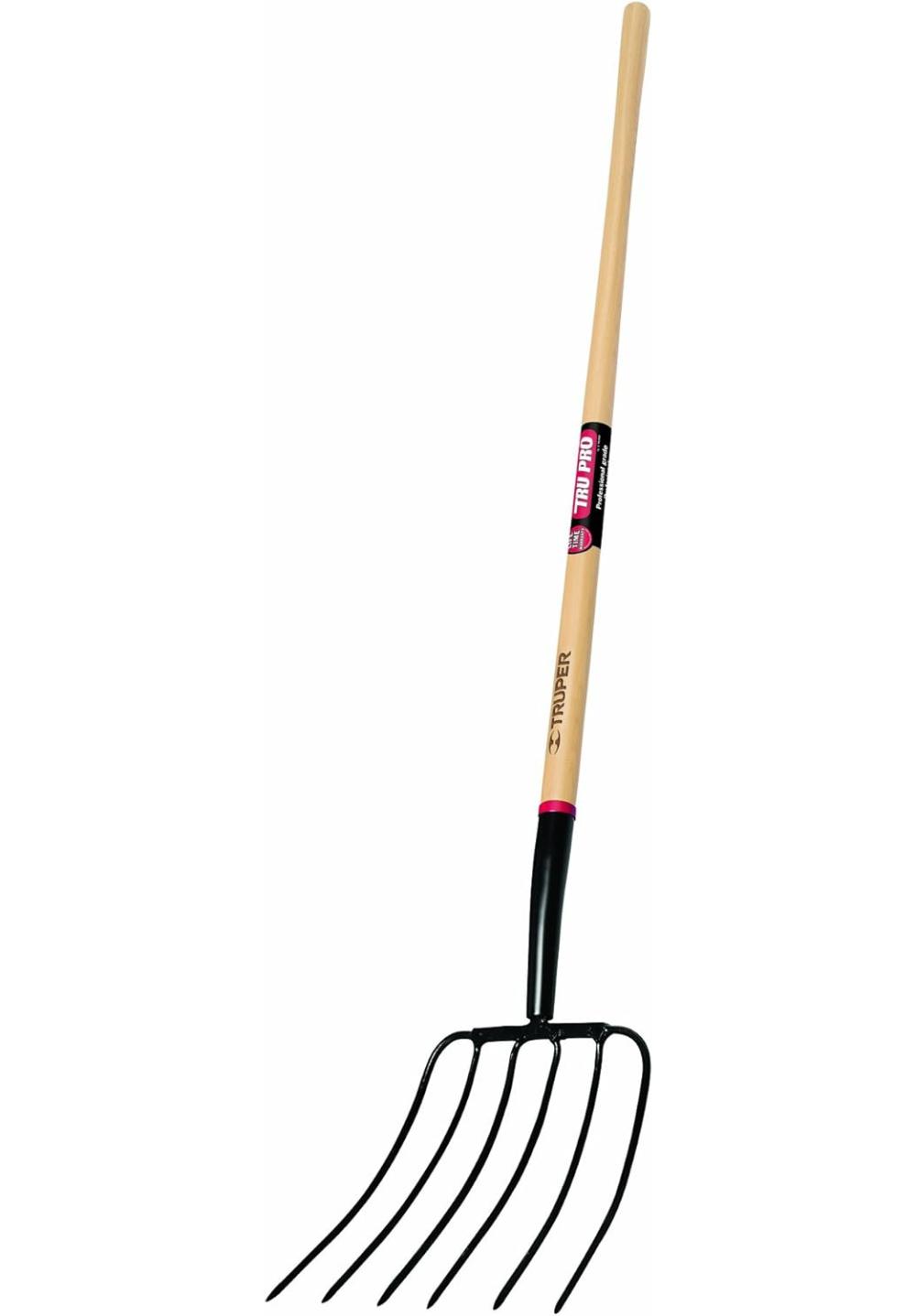 Truper 30317 Tru Pro 54-Inch Manure Fork 6-Tine, Ash Handle | Pitchforks Gardening Hand Tools Pitchforks