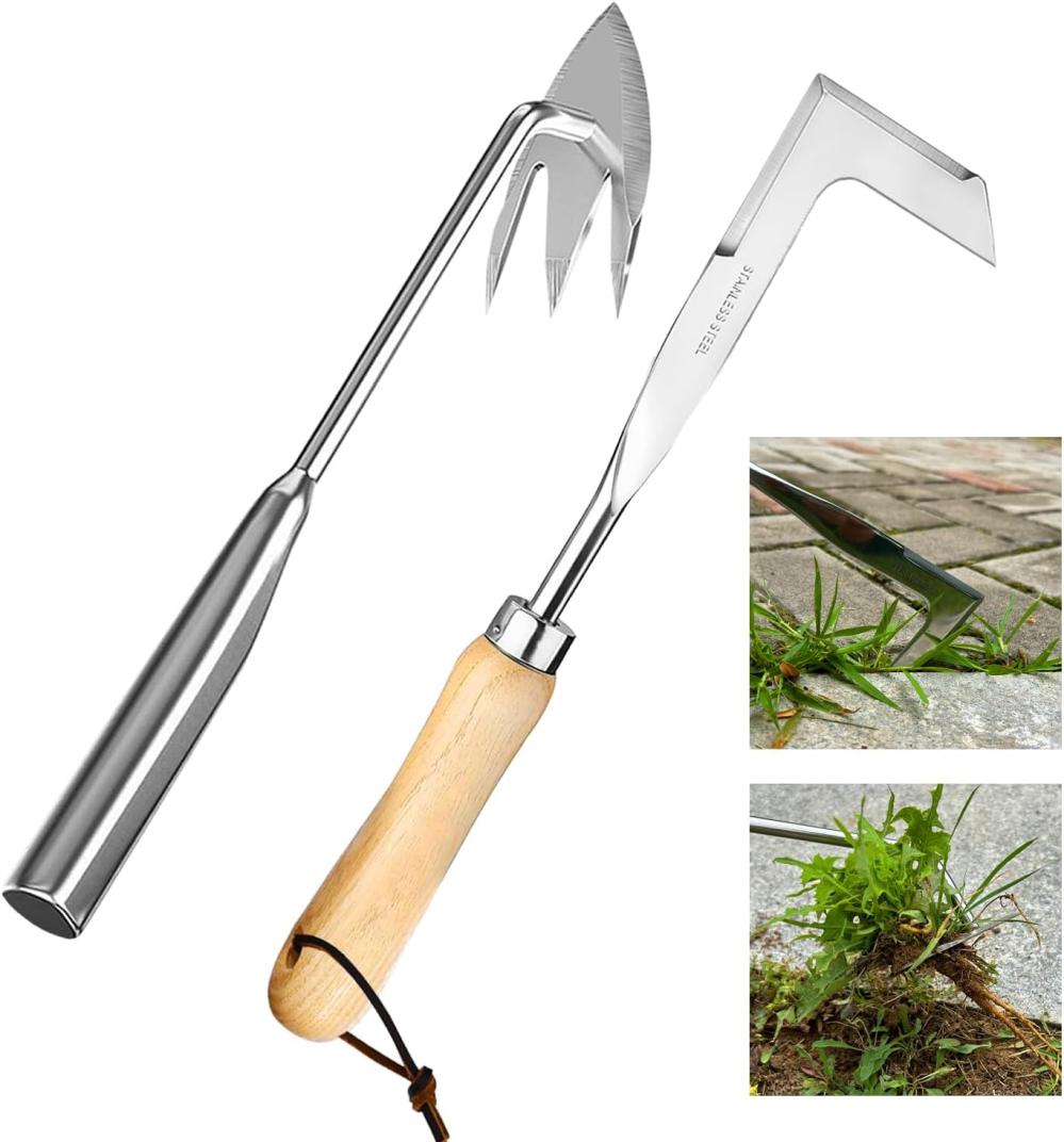 Auorsen Ultimate Weed Puller Tool Set, Stainless Steel Hand Weeder Tool & Crack Weeder,Durable And Efficient Weeding Tool For Gardening,Yard,And Farm – Ergonomic Handle,Easily Remove Weeds | Manual Weeders Gardening Hand Tools Manual Weeders